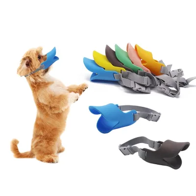 Factory Custom Pet Supplies Soft Silicone Pet Duck Muzzle Anti-bite Dog Mouth Cover Dog Muzzles with Adjustable Straps