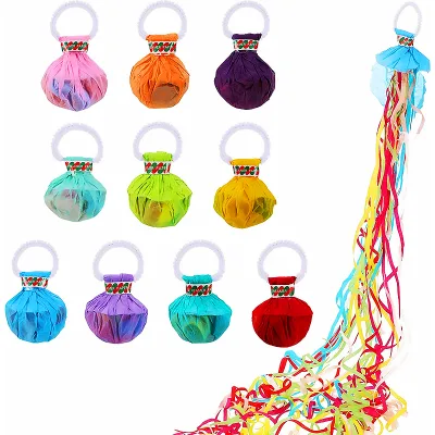 Hand Hold Streamer Popper Colorful Spider Party Streamers Throw Confetti Hand Throw Streamer