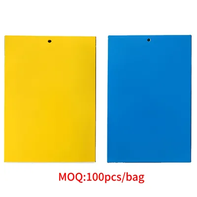 Indoor Fly Trap 10x20cm Sticky Fly Paper Strong Glue Insect Glue Board 100pcs Per Pack for Houseplants Home Garden Non-Toxic