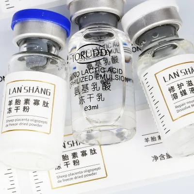 High Quality Vial Label Printing Waterproof Hologram Custom Print 5mg 10mg Medicine Label Sticker 3ml Peptides Labels with Box