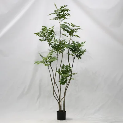 Realistic Multi Trunk Artificial Lacquer Tree Indoor Decorative Plant for Hotel Office