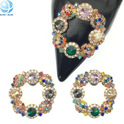 Hot Sale Women Shoe Clip Rhinestone Ornament Shoe Buckle for Ladies Shoe Accessories