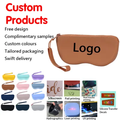 Custom OEM/ODM Eco-Friendly Silicone Sunglasses Case with Zipper Closure