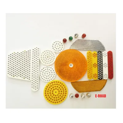 Road Safety Marking Aluminum Road Stud High Brightness Rectangle Reflective Plastic Panel Glass Beads Cat Eye Reflector