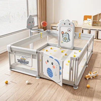 High-quality Open-door Baby Playpen with Drawing Board and Basketball Hoop Children's Game Safety Playpen Baby Crawling Fence