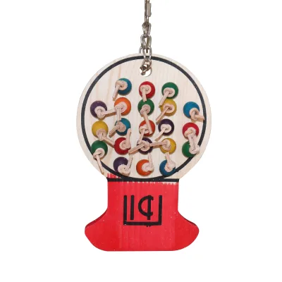 Birdstory Colorful Sustainable Simple Eco-Friendly Wood Bead Bird Toys Parrot Utensils Supplies Featuring Playful Balls Chew