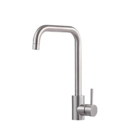 Hot Cold Water Kitchen Faucets Pull Down Sprayer Silver Brass Spout 360 Kitchen Faucet