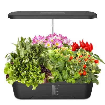12 Holes Hydroponic System with LCD Screen Indoor Garden for Herbs & Veggies | Adjustable Height & Quiet Operation