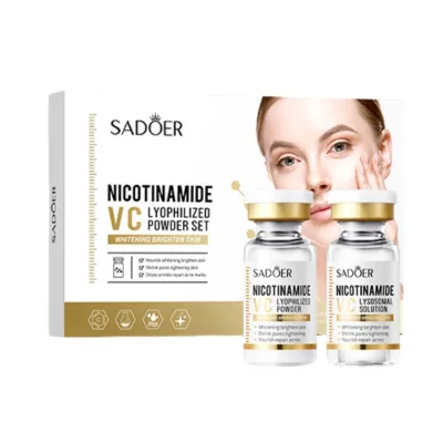 SADOER Niacinamide Vitamin C Lyophilized Powder Set Pore Shrinking Anti-Wrinkle Repair Face Serum