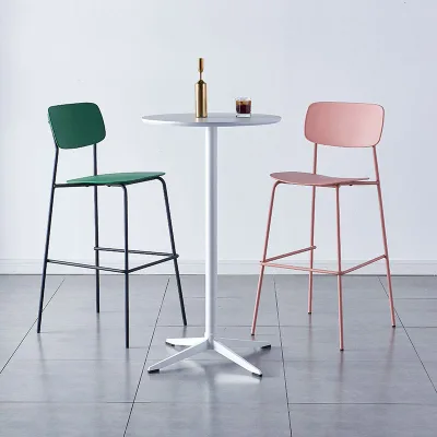 Customized Popular Design Counter Height Black bar Stool High Chair with Footrest