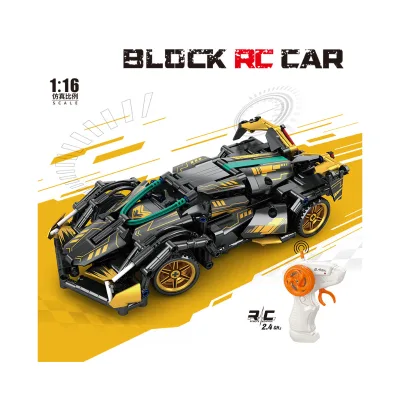 Remote-Controlled for Black Gold V12 Supercar ABS 400-Piece Building Block Assembly Toy High-Difficulty Unisex Gift