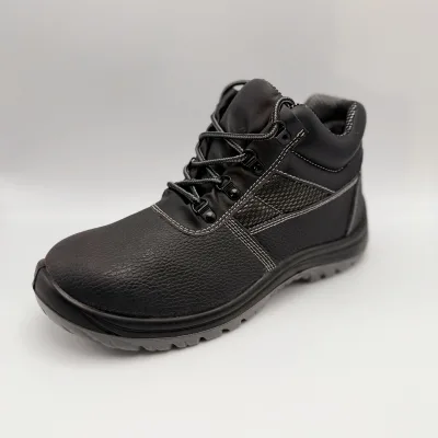 PPE Comfortable Men Leather Safety Shoes Industrial Work Foot Protection Resistant Non Slip Boots Outdoor Construction Wear