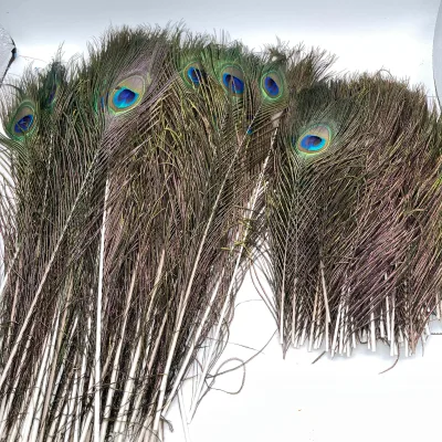 High Quality 25-120cm Peacock Tail Feathers Natural Peacock Feathers With Dyed Colors for Christmas Easter Ramadan Decorations