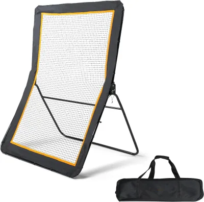C Portable Lacrosse Goal 7x4ft Adjustable Panel Rebounder Net and Target Field Equipment