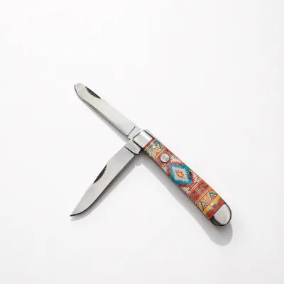 Stainless Steel Double-Edged Multi-Functional Outdoor Camping Knife, Portable, Sharp and Durable Folding Fruit Knife OEM/DIY