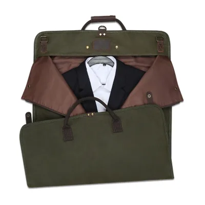 2025 Vintage Duffel Foldable Camping Luggage Waterproof Weekender Travel Suit Duffel Bag Waxed Canvas Garment Duffel Bag for Men