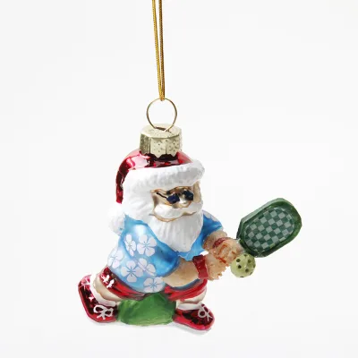 New Sports Santa Claus Glass Christmas Decorations Glass Ornaments Crafts Holiday Glass Decoration