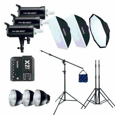 Godox Sk400ii 1200W Professional Photography Lighting Kit with Soft Box and Bracket Photo Studio Accessories