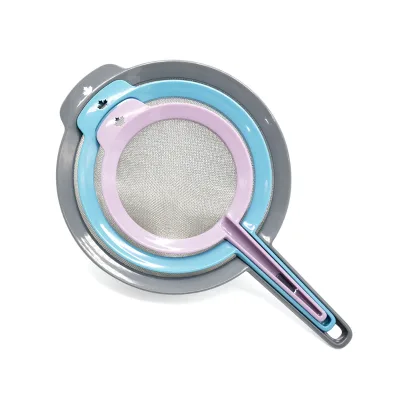 Customized Logo Stainless Steel Flour Sifter Sieve Colander Cooking Oil Tea Fine Mesh Strainer