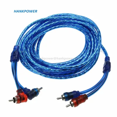 Braided Copper 2 RCA Male to Male Audio Cable for Car Audio System Amplifier 5m