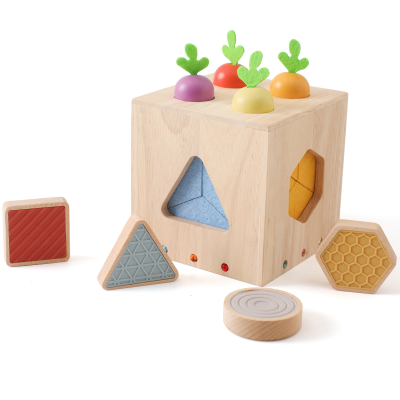 Montessori Multifunction Box Busy Board Montessori Toys Shape Matching Wood Toys Carrots Busy Box Montessori Educational Toys
