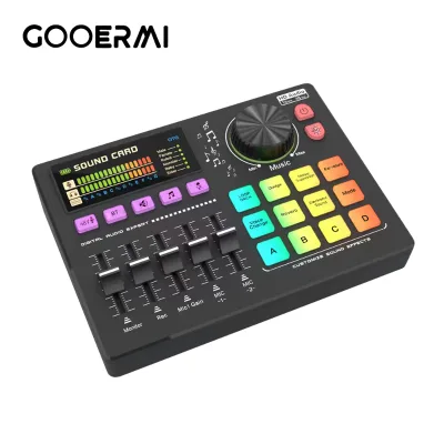 YF800 Live Streaming Sound Card Audio Interface with 48V Phantom Power OTG Connection for Mobile Phone Computer Broadcast Record