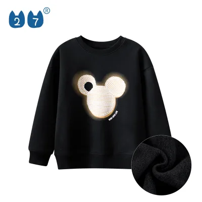 Wholesale Custom Fall Boys and Girls Black Sweatshirts Children High Quality Sweatshirts