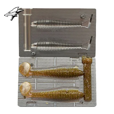Artifical Steel Iron Aluminum Worms Fishing Lure Soft Mold for Soft Lure