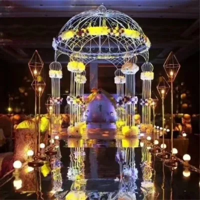Outdoor Arch Six-pillar Pavilion European Style Gazebo Wedding Decorations for Stage Ceremony Pavilion