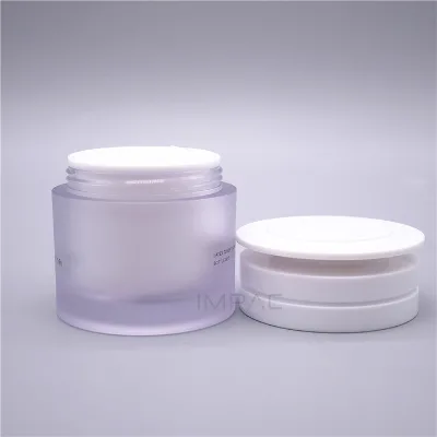 custom pp replaceable inner jar luxury neck cream petg frosted jar with lids 50ml