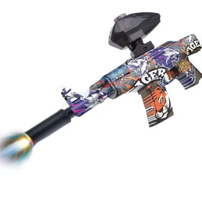 KK Unisex AK4 7 Electric Toy Gun 50CM Continuous Shooting Gel Blaster Rechargeable Gel Ball Baster Lighting Gel Gun