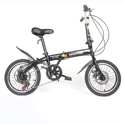 20 Inch Lightweight Aluminum Folding Bike 7 Speed Steel Fork Disc Brakes Adjustable Seat
