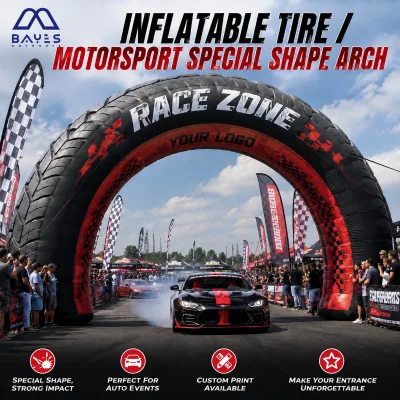 Heavy Duty PVC Airtight Inflatable Advertising Arch Custom Logo Event Entrance Gateway No Continuous Power Required