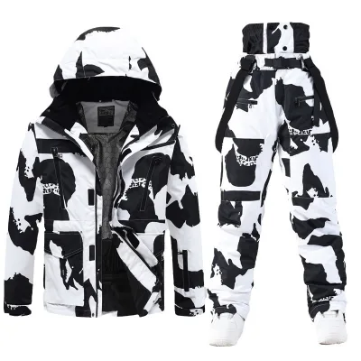 New Styles Splicing Color Ski Suit Warm Cold Resistant Windproof Waterproof Unisex Ski Jacket