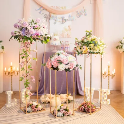 2024 Wholesale Gold Wedding Arch Metal Background Backdrop Stand