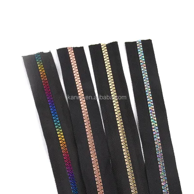 Colorful Metal Teeth Zipper Tape Garment Accessories Black Zipper Tape