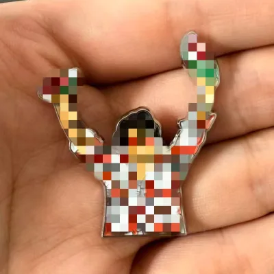 Wholesale Metal Music Pins Pop Singer Harry Holding Watermelon Enamel Pins Accessories Souvenir Gifts Pins for Pop Music Fans