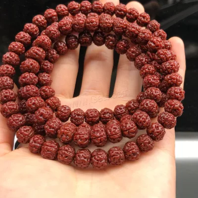 Wholesale Unisex Red 8mm Rudraksha 108 Mala Beads  Length:Approx 19cm 1548475