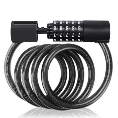 2024 BIKING Five Digit Password Bicycle Cable Lock Safe Anti-Theft Waterproof Bike Lock Lengthen Thicken Bicycle Code Cable Lock