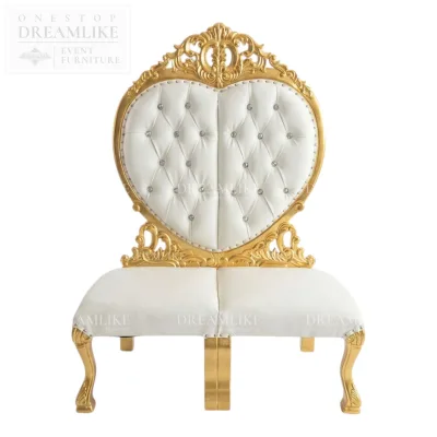 Luxury Modern Banquet Event Throne Chair with High Back Carved Wood and Gold Leaf Finish Home Furniture Wholesale Bulk Supply