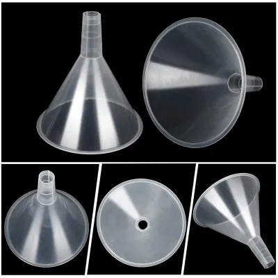 Manufacturer Wholesale Durable 30mm to 150mm Clear Plastic Funnel for Laboratory Liquid Transfer