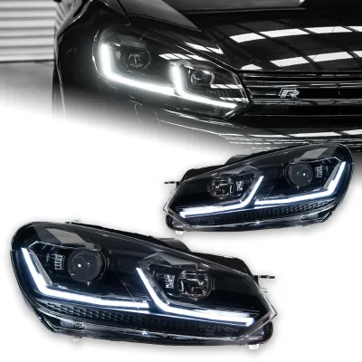 LED Headlight Projector Lens DRL 12V for VW Golf 6 MK6 R20 TSI 2009 2010 2011 2012