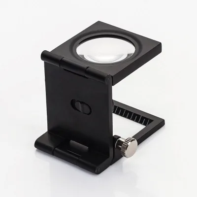 Factory Wholesale Dual LED Light Optical Glass All-metal Black Painted 70% Folding Magnifying Mirror Model 905A