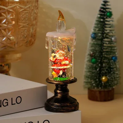 Creative Christmas ornament lights, Christmas decorations, candle lights, drifting snow cartoon Christmas crystal ball lights