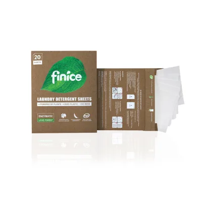 Environmental Protection Disposable Detergent Sheets for Baby Laundry Eco-Friendly Green Box Packaging Fresh Scent Lightweight