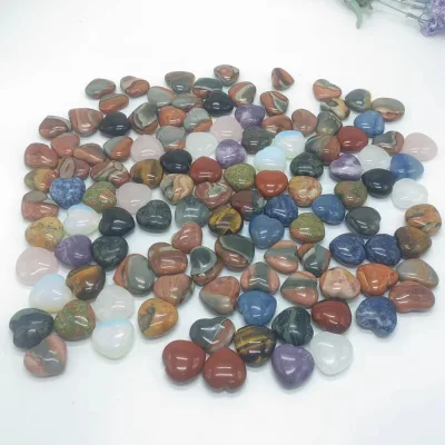 Bulk Wholesale Mixed Color Heart Shaped Crystal Love Stones Healing Stones Crystal Hearts