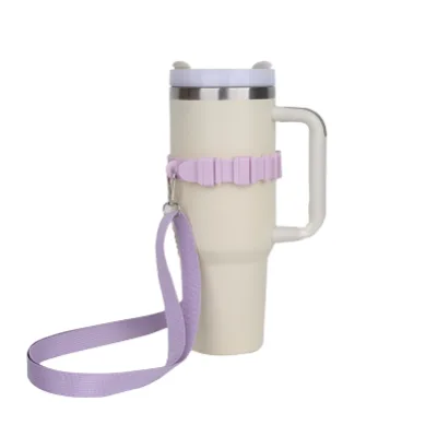 Adjustable Silicone Water Bottle Strap 24-40oz Portable Drinking Travel Water Cup Outdoor Lanyard Water Bottle Accessories Sling
