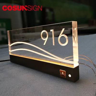 Luxury Acrylic House Embossed Number Plate Door Numbers Letters Hotel and Casino Interior Using Signages