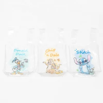 Transparent Printed Plastic Beverage Shopping Bags Water Bottle Poly Packaging Storage Tote Bags