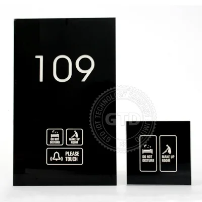 110V AC Black Tempered Glass 433 Wireless Touch Doorbell Plate System